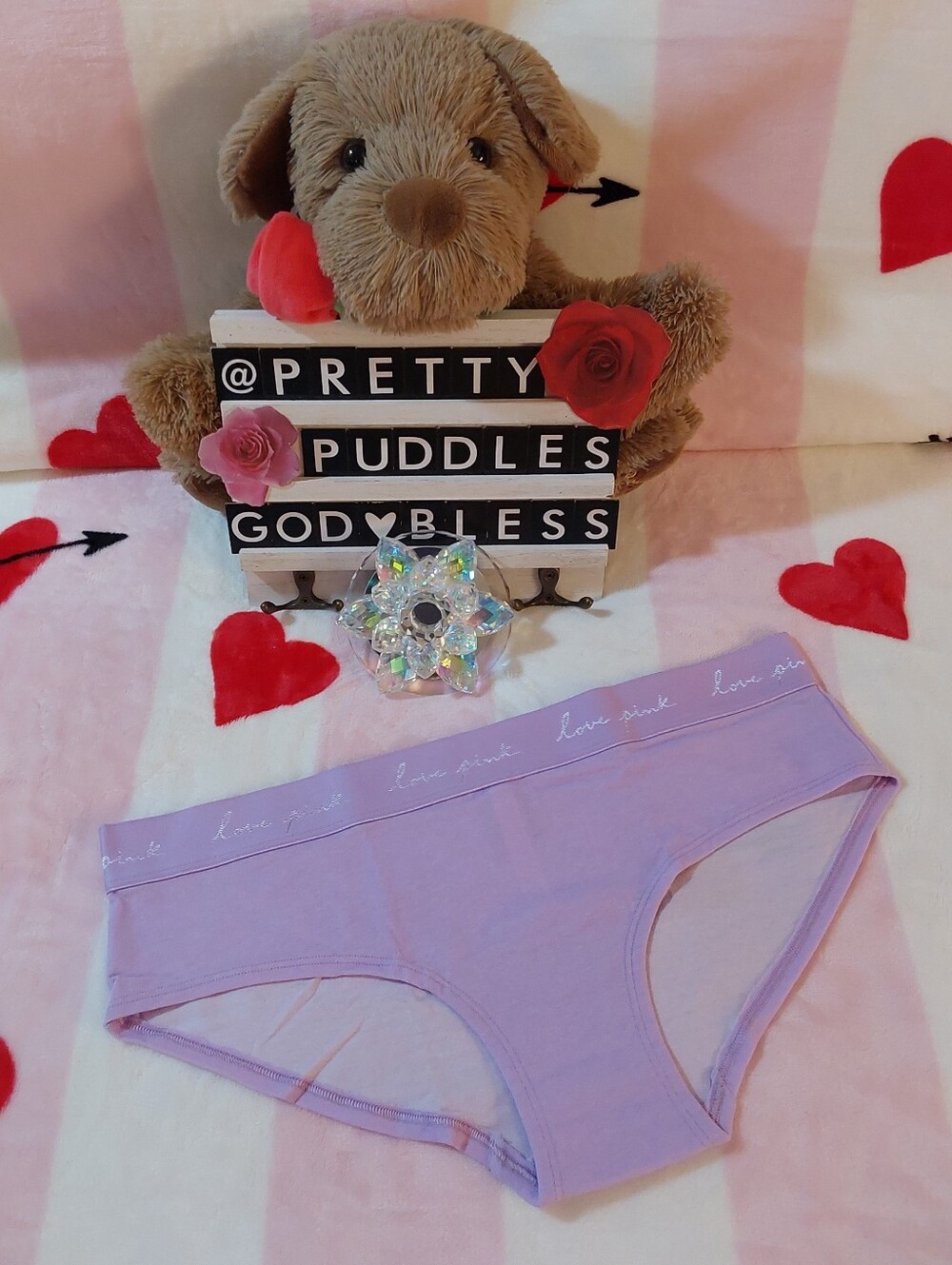 💜 #2 PINK Victoria's Secret Purple Blush Script Logo Hipster Panty 💜
